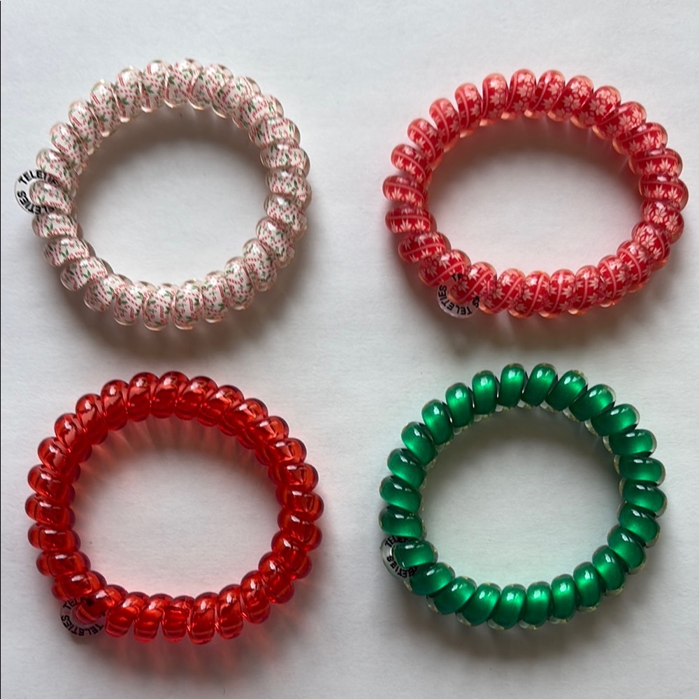 Teleties Candy Cane Spiral Hair Ties